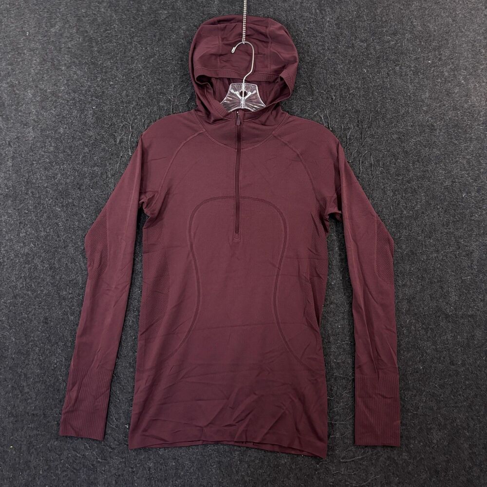 Lululemon Swiftly Tech Hoodie Women's 8 Burgundy Maroon 1/2 Zip Pullover